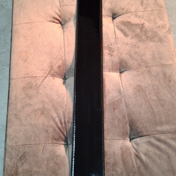 Alexander McQueen black patent leather belt silver hardware Italian size 38 - Picture 8 of 10